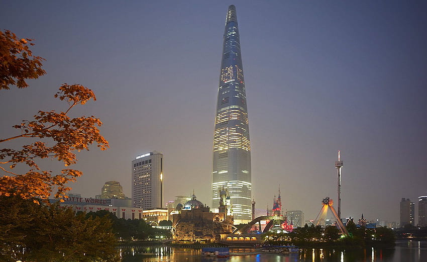 Seoul Tower, lotte world tower HD wallpaper