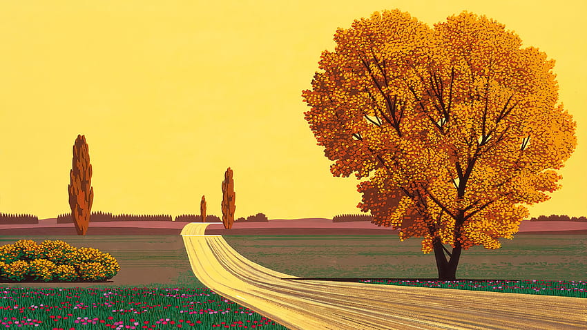 Musim Gugur oleh Hiroshi Nagai [3840×2160] – Dist Wallpaper HD