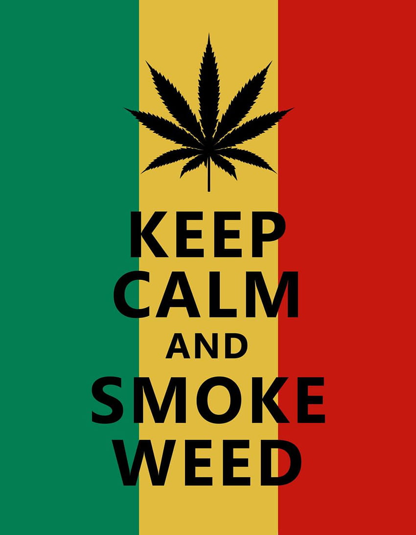 Keep Calm Smoke Weed jamajskie tła Tapeta na telefon HD