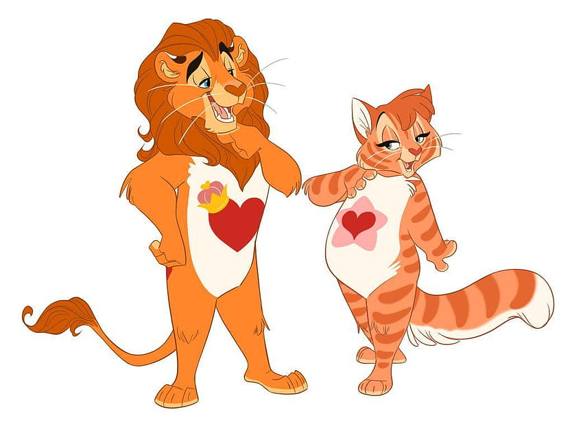 Brave Heart Lion and Proud Heart Cat by ThisCrispyKat, heart lion background HD wallpaper