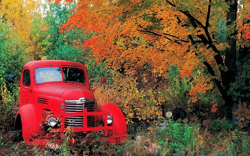 Autumn Old Truck Congress is More Conservative and [1600x900] for your , Mobile & Tablet, autumn truck HD wallpaper