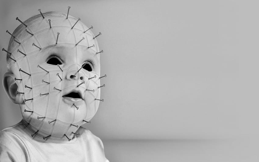 Pinhead, Jr, Filmy, Dark, Horror, Gothic, Macabre, Mask, Face, Baby, Children, Demon / and Mobile Backgrounds, scary baby Tapeta HD