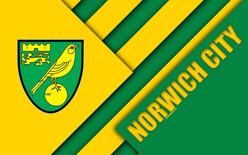 Norwich City FC, logotipo, verde amarelo papel de parede HD