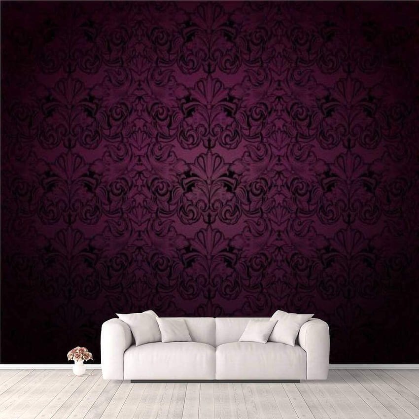 Canvas Royal Vintage Gothic in Dark Purple and Black Stock Wall Mural Self wallpaper ponsel HD