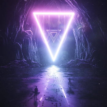 Glowing triangle, neon, digital art HD wallpaper | Pxfuel