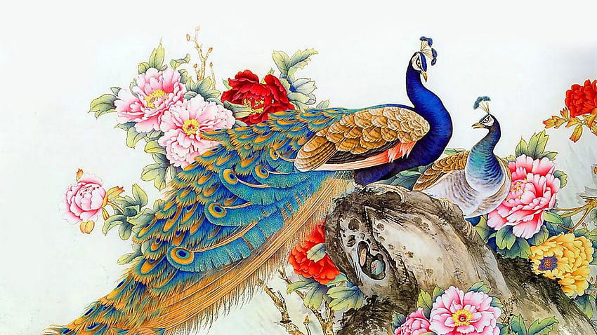70 Peacocks ideas, peacock painting HD wallpaper