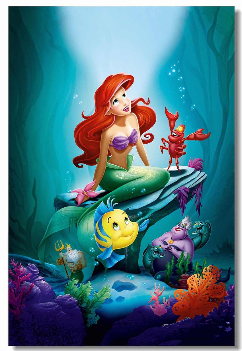 Canvas Art The Little Mermaid Poster Little Mermaid Princess Wall, mermaid for kids HD phone wallpaper