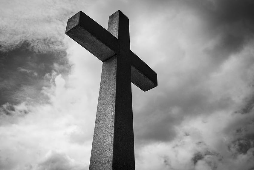 569262 black and white, cemetery, christ, church, clouds, cross, crucifixion, dark, death, god, grave, light, low angle shot, outdoors, religion, sky, spirituality, black god HD wallpaper