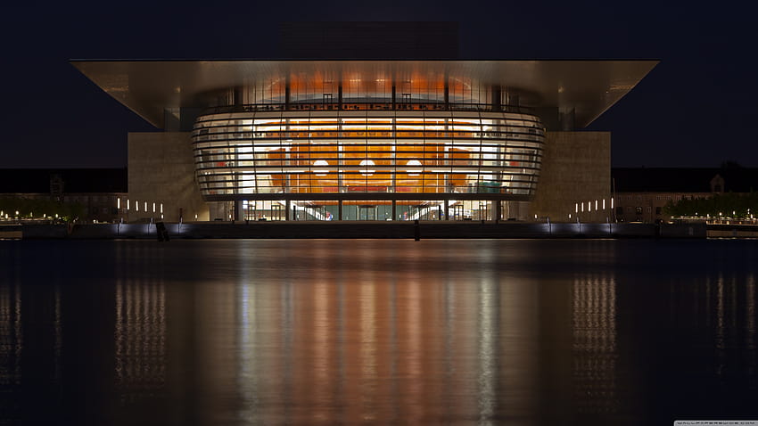 Kopenhagener Opernhaus, Dänemark ❤ für, kleines Haus am See HD-Hintergrundbild