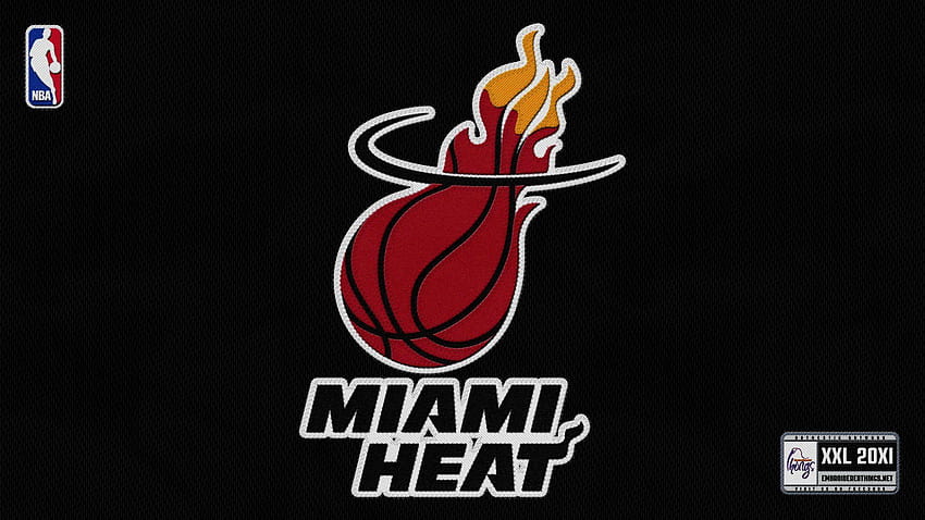 NBA Маями Хийт лого черно 2018 в баскетбол HD тапет