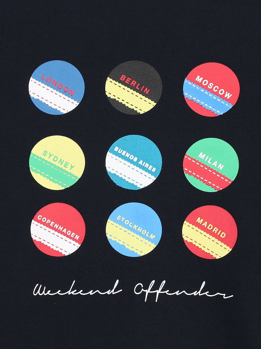 Weekend Offender Circles and Stripes Sweat Navy HD phone wallpaper