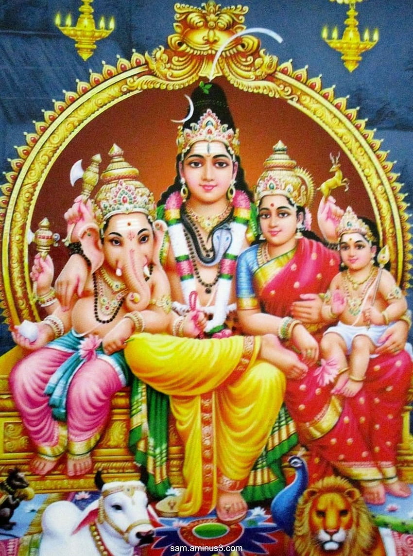 Shiva Parvati Png, rodzina Pana Śiwy Tapeta na telefon HD