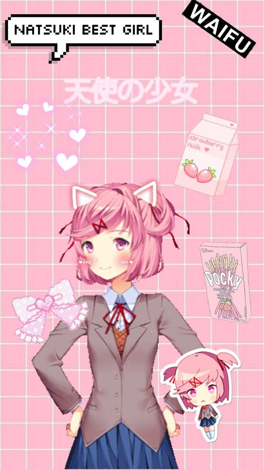 Toedit natsuki waifu dokidokiliteraturecl, natsuki ddlc HD phone ...