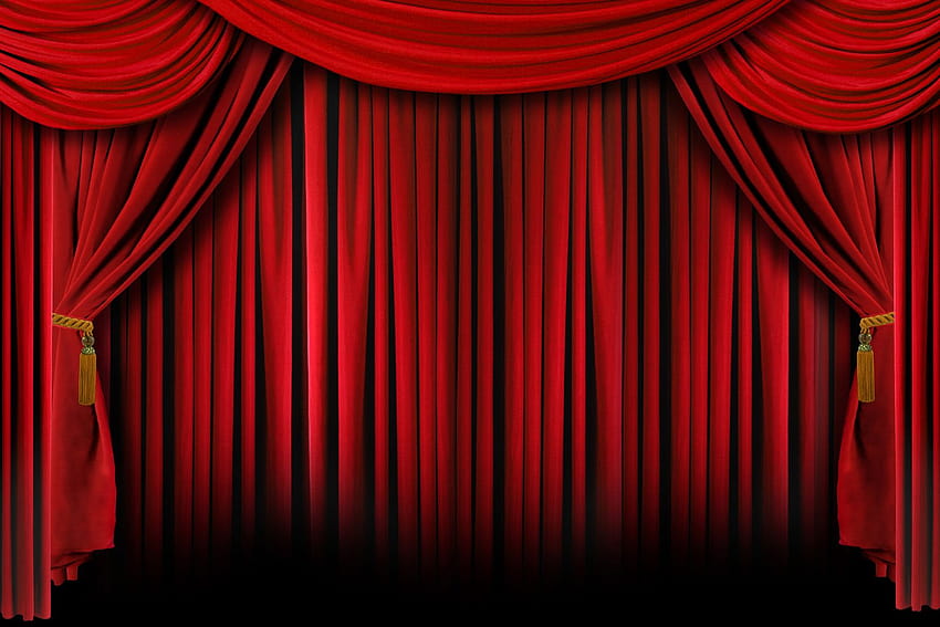 4 Curtains and, red curtain HD wallpaper