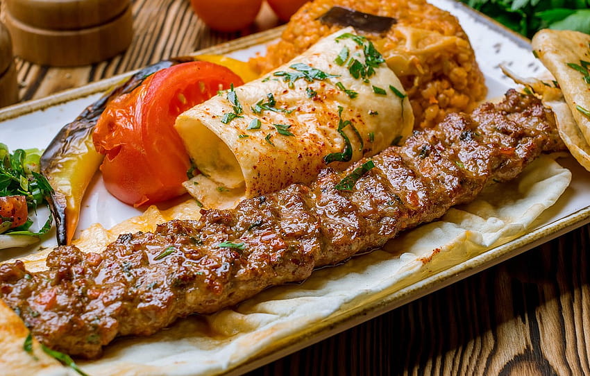 viande, cuisine turque, Adana Kebab, section еда, cuisine turque Fond d'écran HD