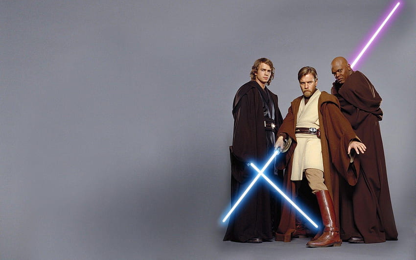 Star Wars, sables de luz, Anakin Skywalker, Obi, mace windu fondo de pantalla