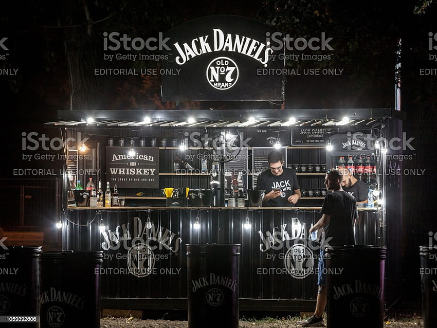 Jack Daniels Logo On The Terrace Of A Sponsored Bar In Belgrade Jack Daniels Is An American Whiskey Distillery From Tennesse Exporting Worldwide Stock HD wallpaper