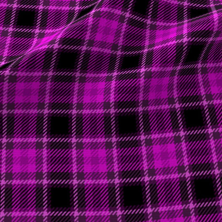 Tkanina Punky Plaid 205 Magenta Pink Czarna, fioletowa tkanina w kratę Tapeta na telefon HD