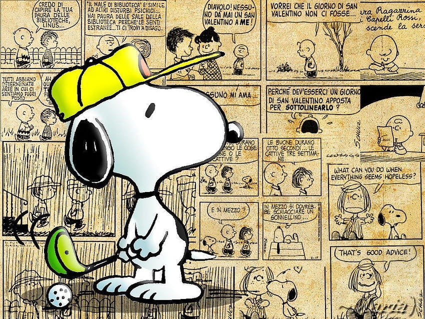 Snoopy playing golf , Snoopy playing golf, bj groovy HD wallpaper