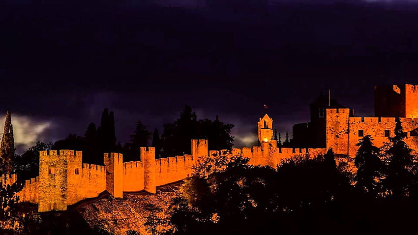 Castelo de Tomar, dark castelo HD wallpaper