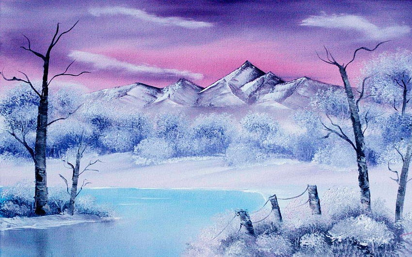 Merveilleuse peinture d'hiver, nature hivernale Fond d'écran HD