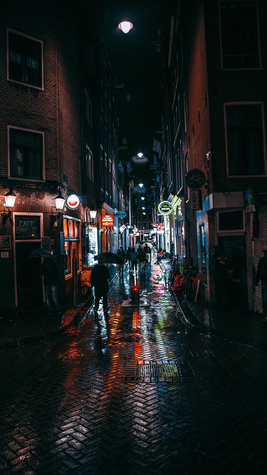 Amsterdam Streets At Night, android malam amsterdam wallpaper ponsel HD
