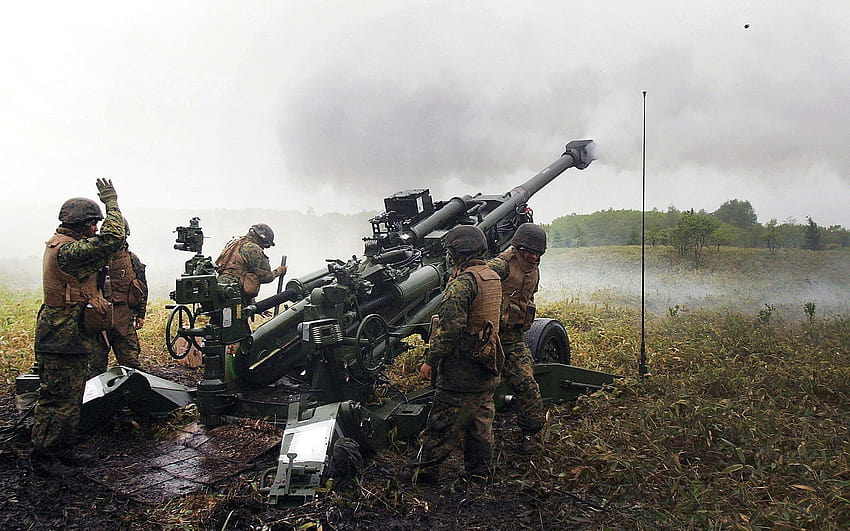 1920x1200 HQ Definition artillerie, formation des marines Fond d'écran HD