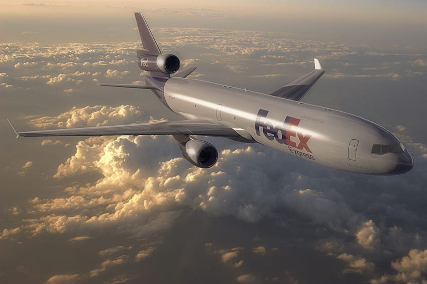 Pesawat Penumpang Pesawat FedEx Flight Clouds Aviation Wallpaper HD