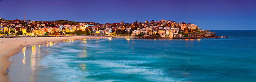 Panoramic view of Bondi Beach in Sydney, at sunset • Caroline Høgh, sydney beach sunset HD wallpaper