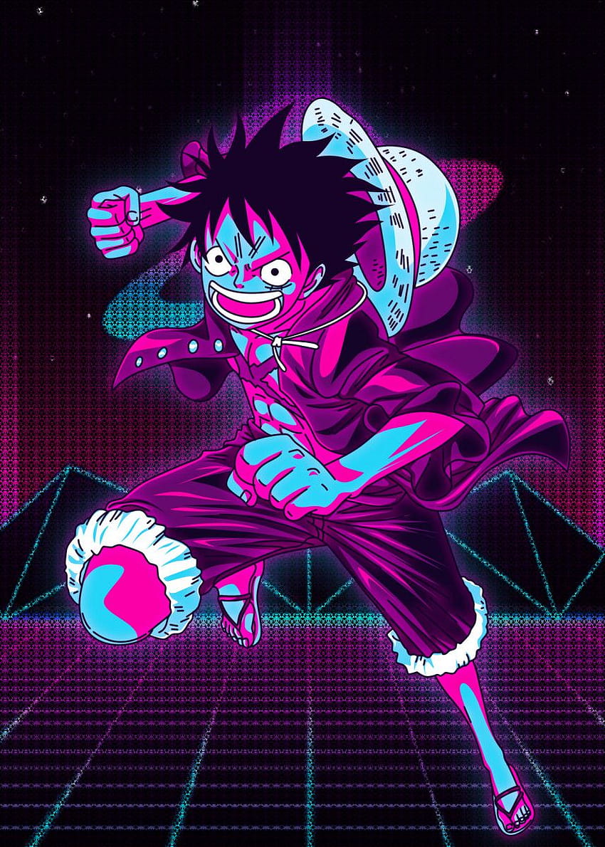 Monkey D Luffy' Poster by Introv Art, one piece neon HD phone wallpaper