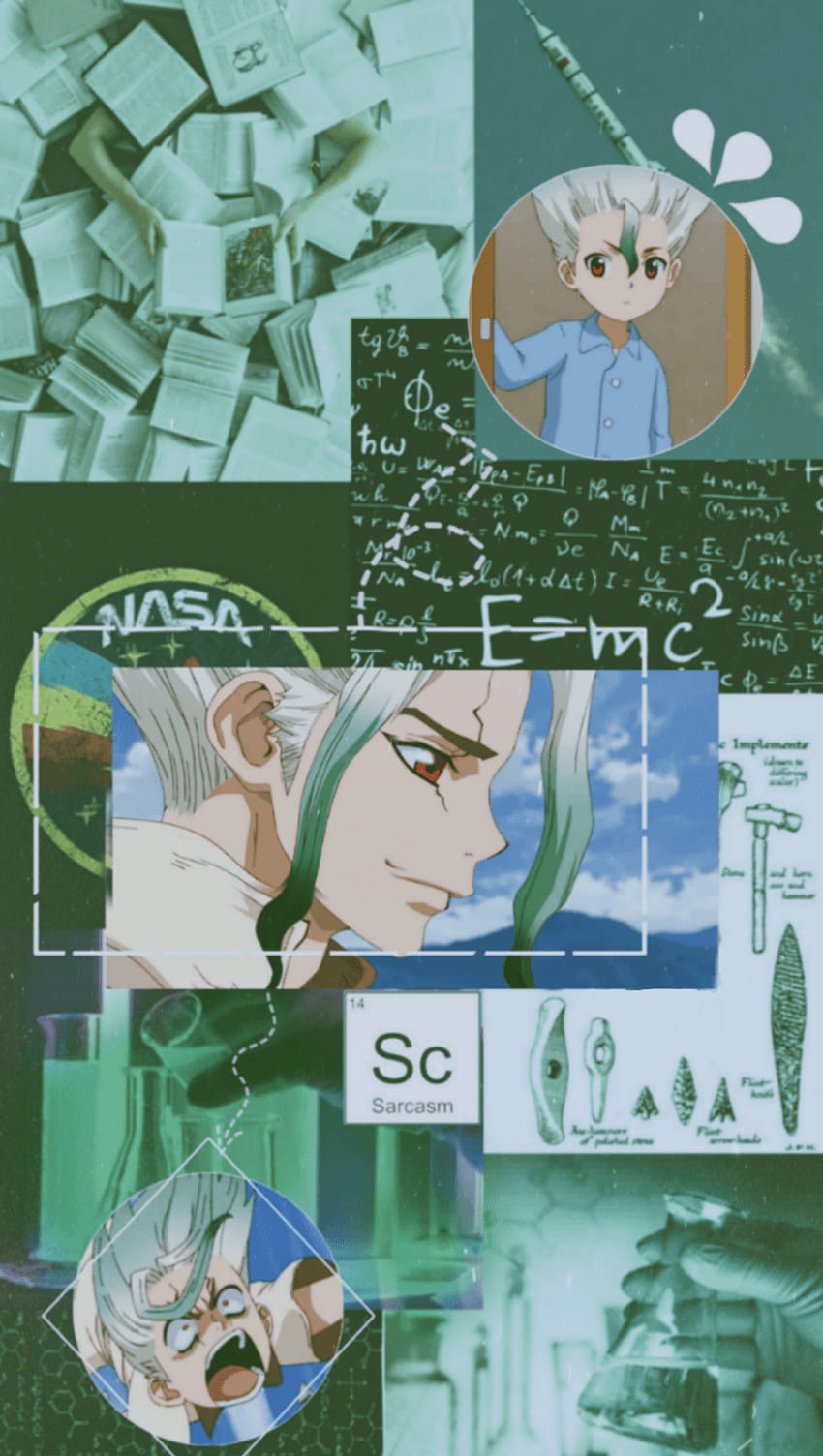 anime drstone animeboy science emc2 ästhetik, anime dr stone android HD-Handy-Hintergrundbild