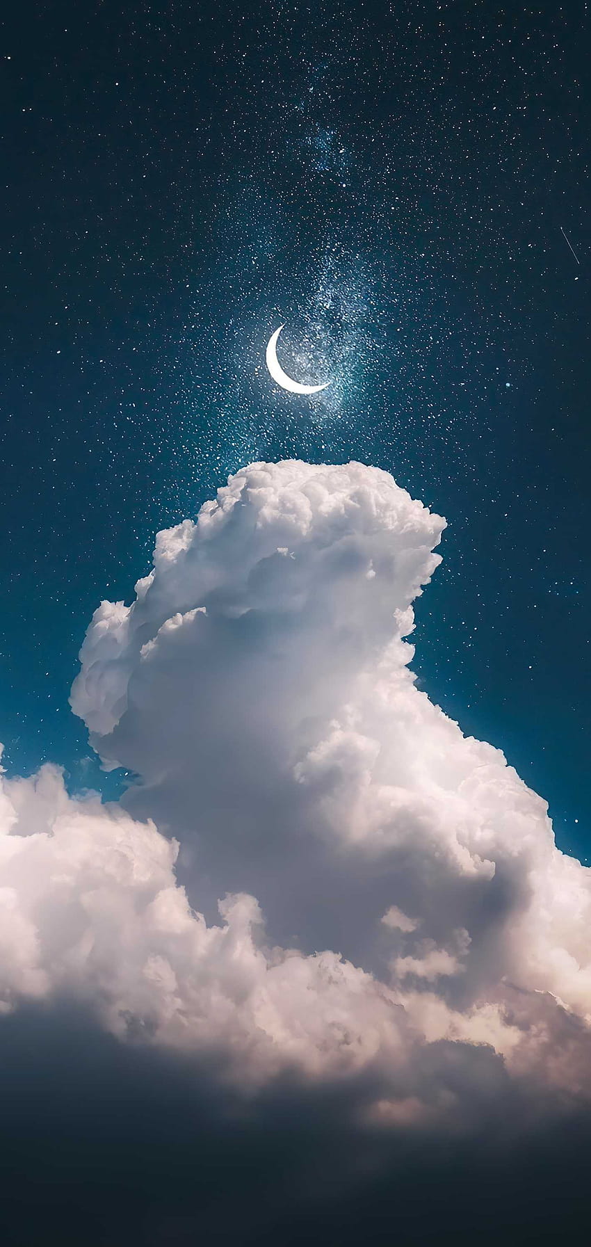 night sky moon HD phone wallpaper