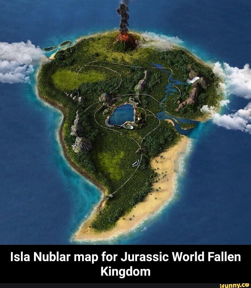 Карта на Isla Nublar за падналото кралство от Джурасик свят HD тапет за телефон