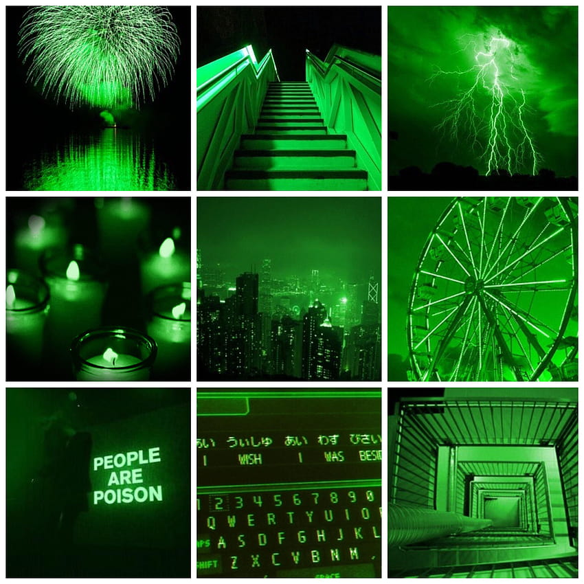 Green aesthetic collage : Aesthetic, aesthetic collage lighting HD ...