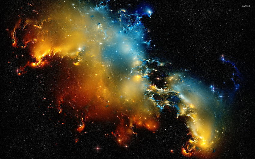 Amazing rainbow nebula, rainbow space HD wallpaper