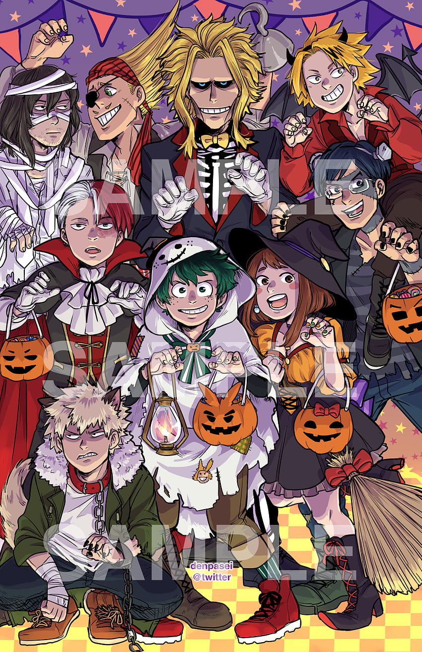 11x17 My Hero Academia Halloween print! Printed on light cardstock with matte finish. Comes mailed in a rolled tube., haikyuu halloween HD phone wallpaper