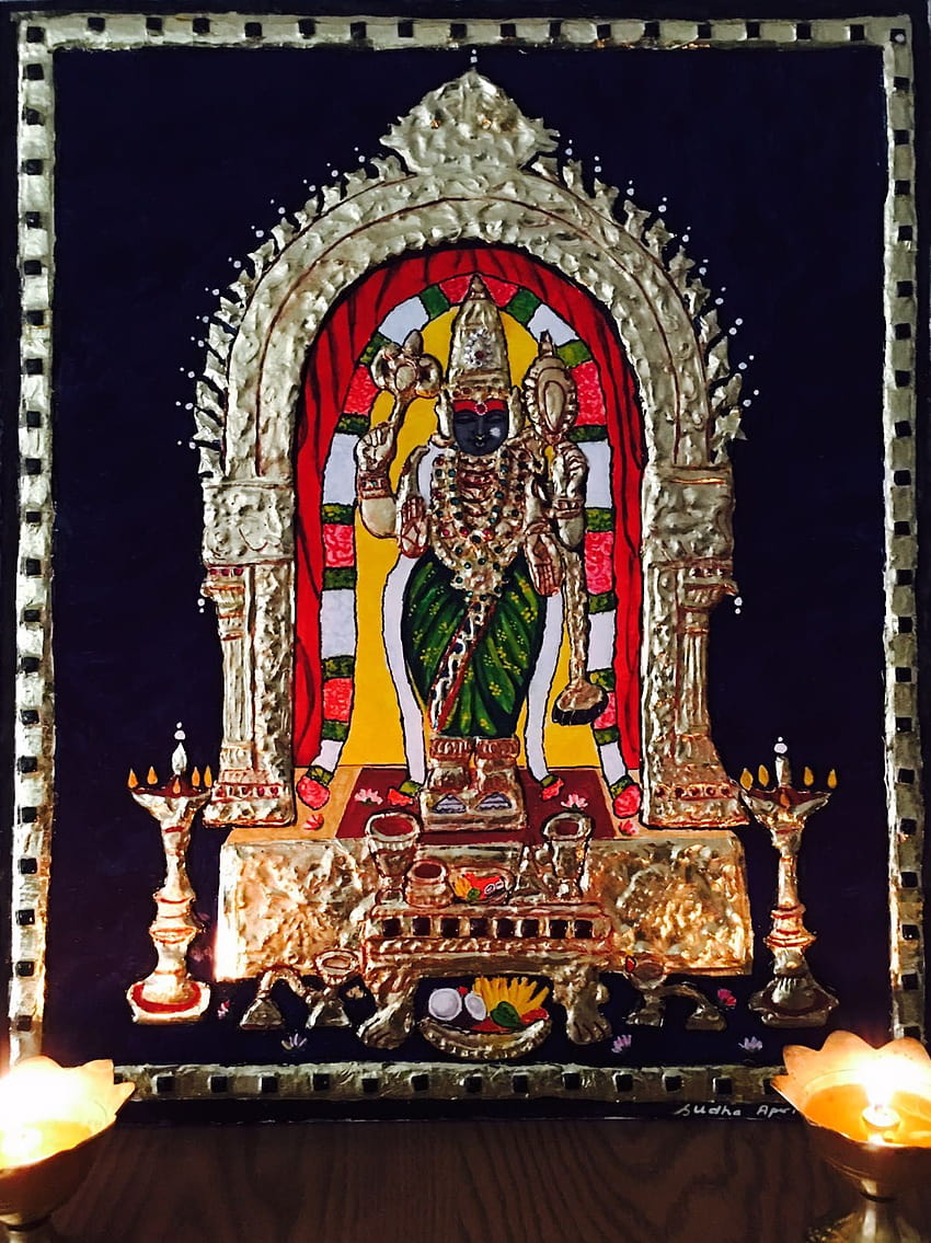 Jonnawada Kamakshi Devi Tanjore Malerei HD-Handy-Hintergrundbild