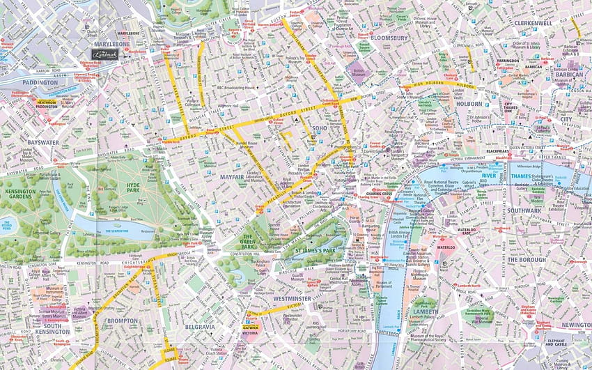 Карта на град Лондон 17 с висока разделителна способност [2500x1111] за вашия, мобилен телефон и таблет, карта на Лондон HD тапет