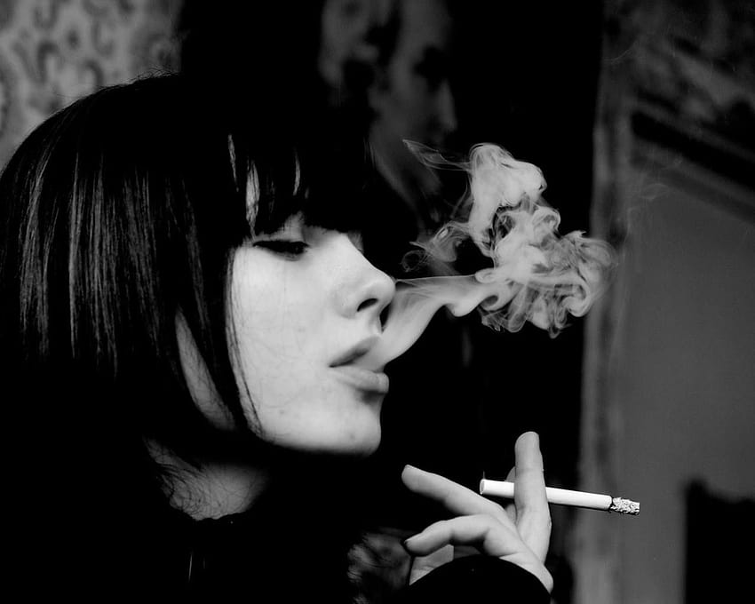 モノクローム, 女性, たばこ, 煙, 喫煙, たばこを吸う女性 高画質の壁紙