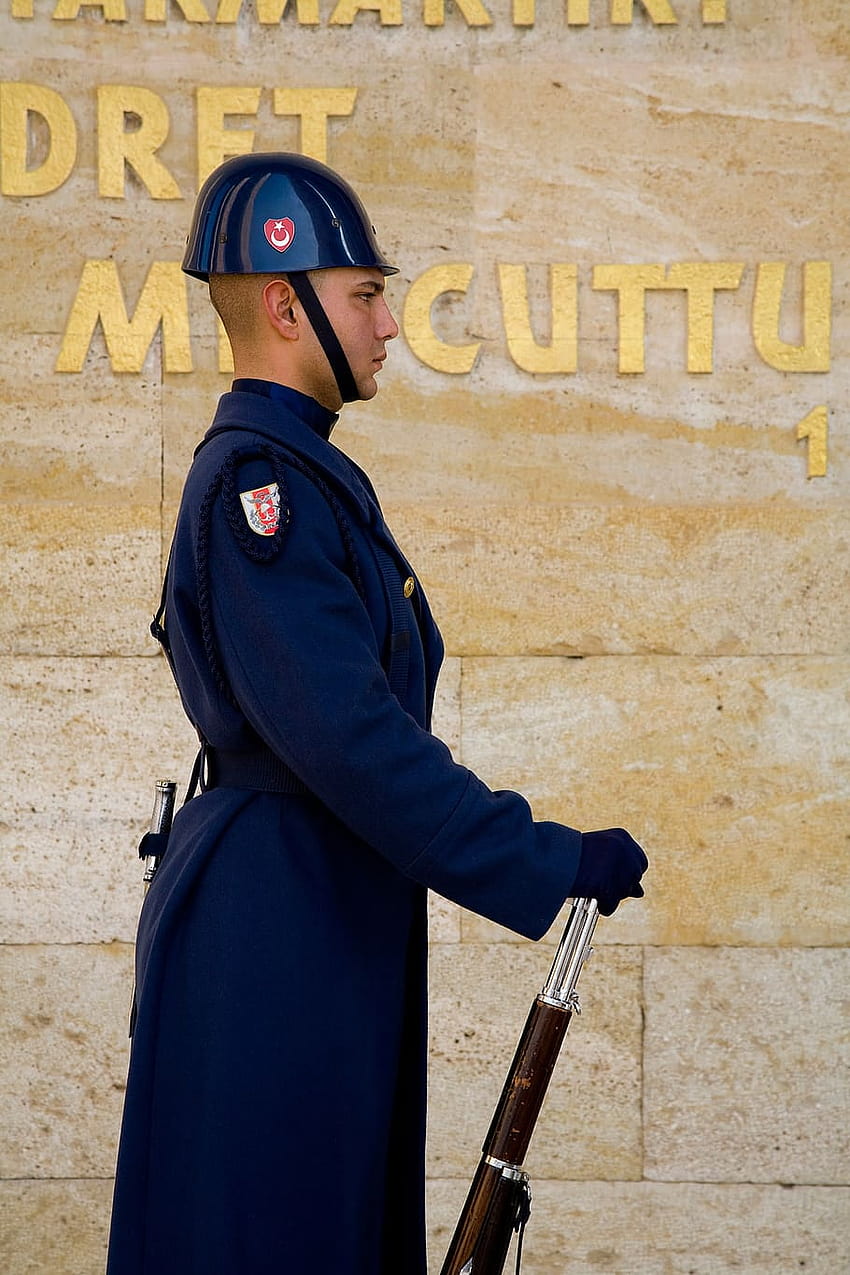 Soldado, Mausoléu, Atatürk, Ancara, Turquia, Apreensão Papel de parede de celular HD