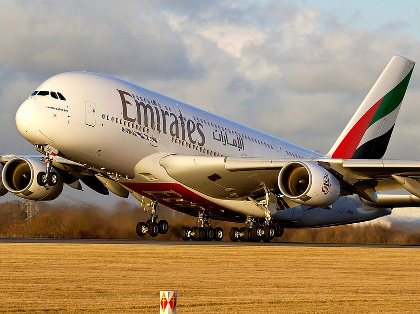 Emirates Airbus A380 800 Sunset Kalkış Uçağı 4021 [1600x1199], Mobil ve Tabletiniz için, emirates a380 HD duvar kağıdı