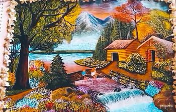 Easy and beautiful landscape painting with red tree __ Pallavi Drawing  Academy _ - video Dailymotion