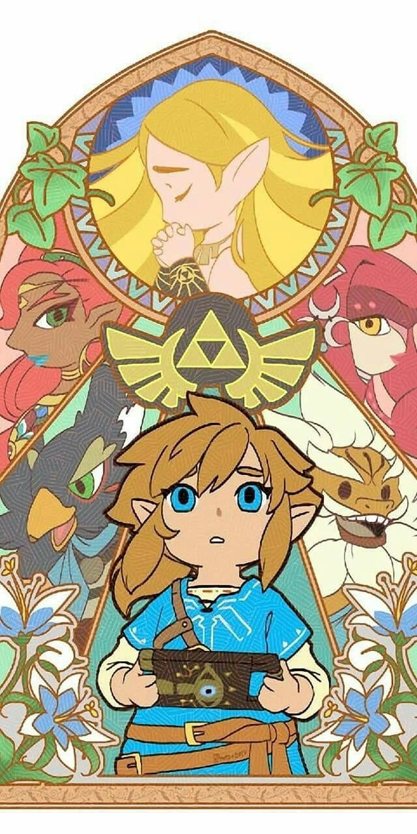 Aliento de lo salvaje Chibi, leyenda chibi de zelda fondo de pantalla del teléfono