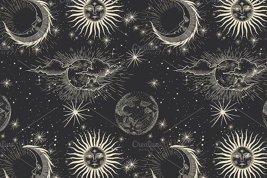 Aesthetic Celestial diposting oleh Samantha Simpson, komputer penyihir Wallpaper HD