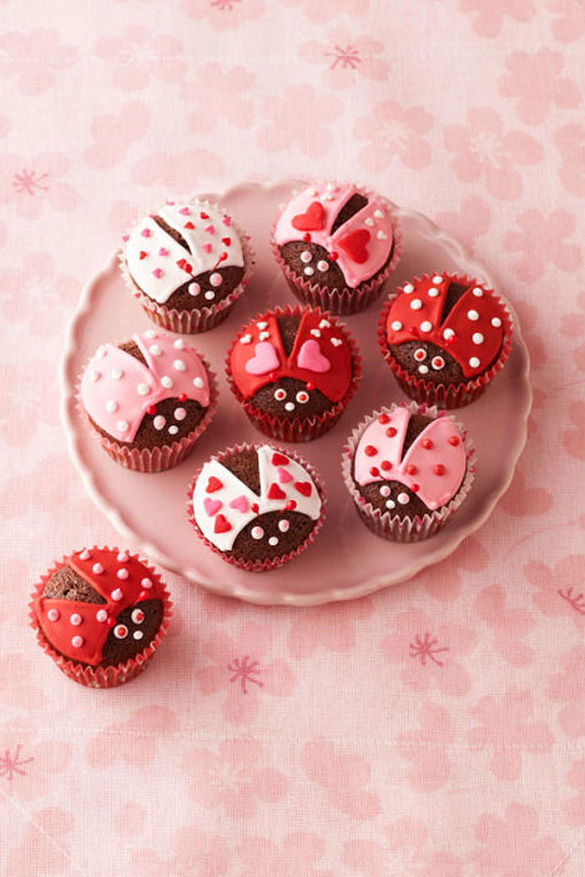 40 Cute Valentine's Day Cupcakes, chocolate cupcake valentine HD phone wallpaper