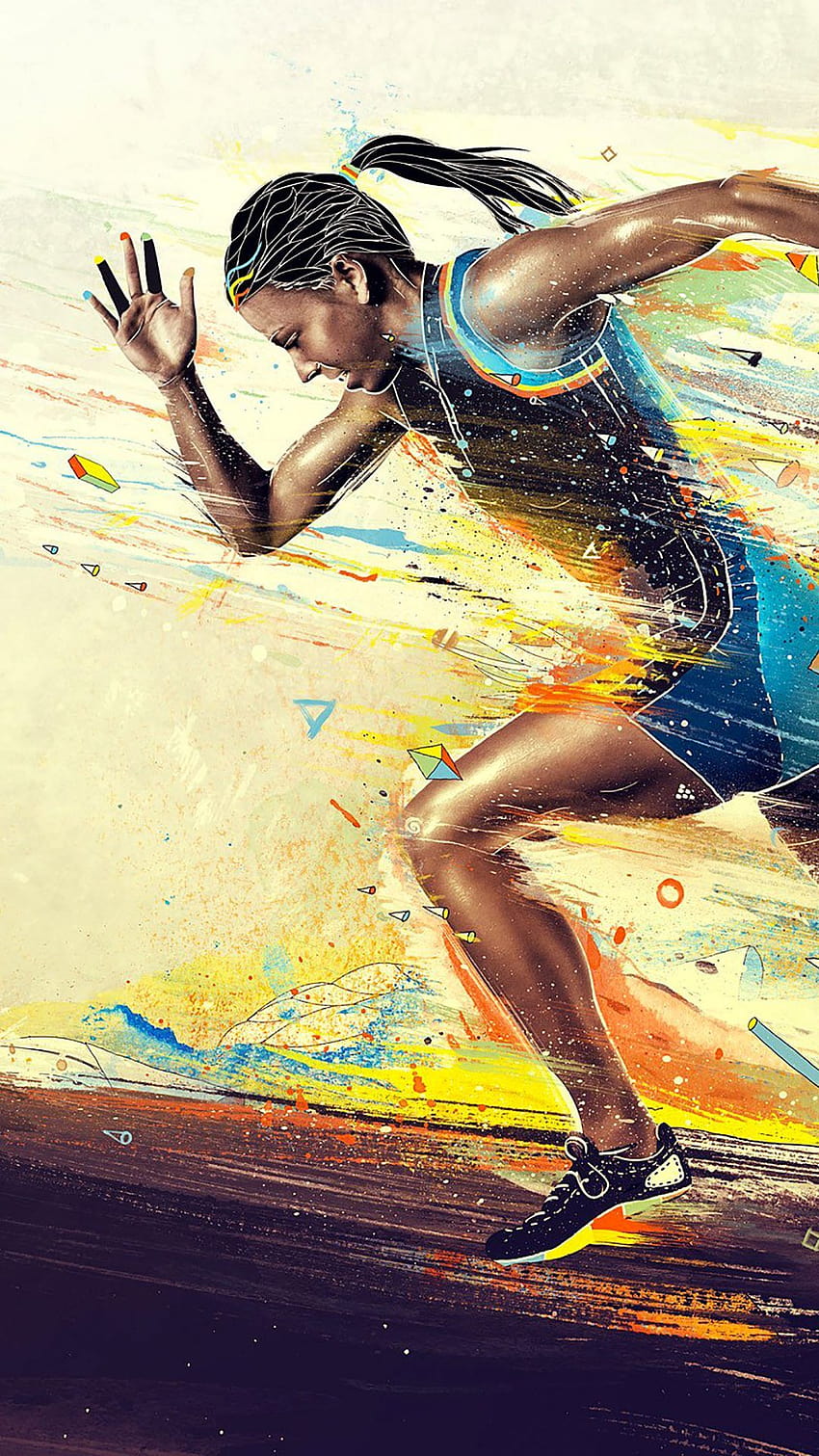 Athletic Run Girl Art Artístico, móvel atlético Papel de parede de celular HD