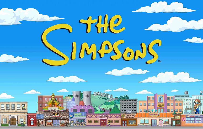 Семейство Симпсън, фигура, градът, Симпсън, изкуство, анимационен филм, спрингфийлд HD тапет