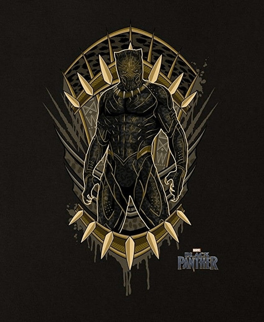 Black Panther Movie Poster Featuring Erik Killmonger In Golden, golden jaguar HD phone wallpaper