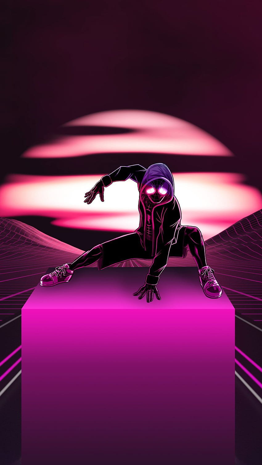 トップ スパイダーマン、紫とピンクの審美的な ps4 HD電話の壁紙