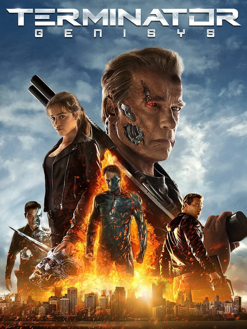 Terminator: Genisys: Arnold Schwarzenegger, Jason Clarke, Emilia Clarke, Jai Courtney, terminator genisys movie HD phone wallpaper